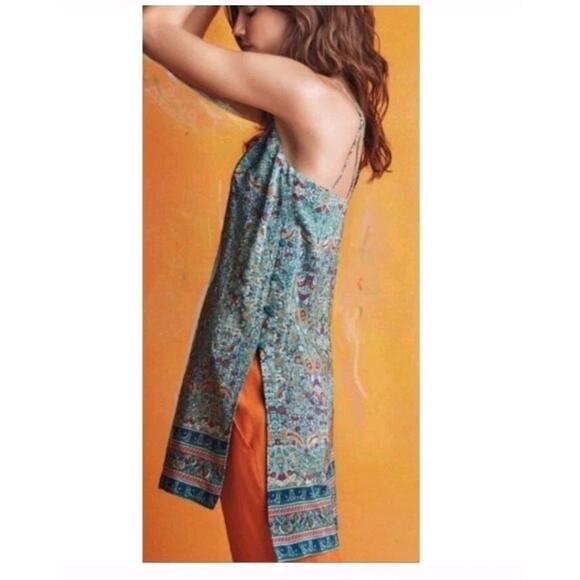 Anthropologie Tops - Anthropologie Maeve Boho Paisley Strappy Tunic Slip Dress Sz 12
